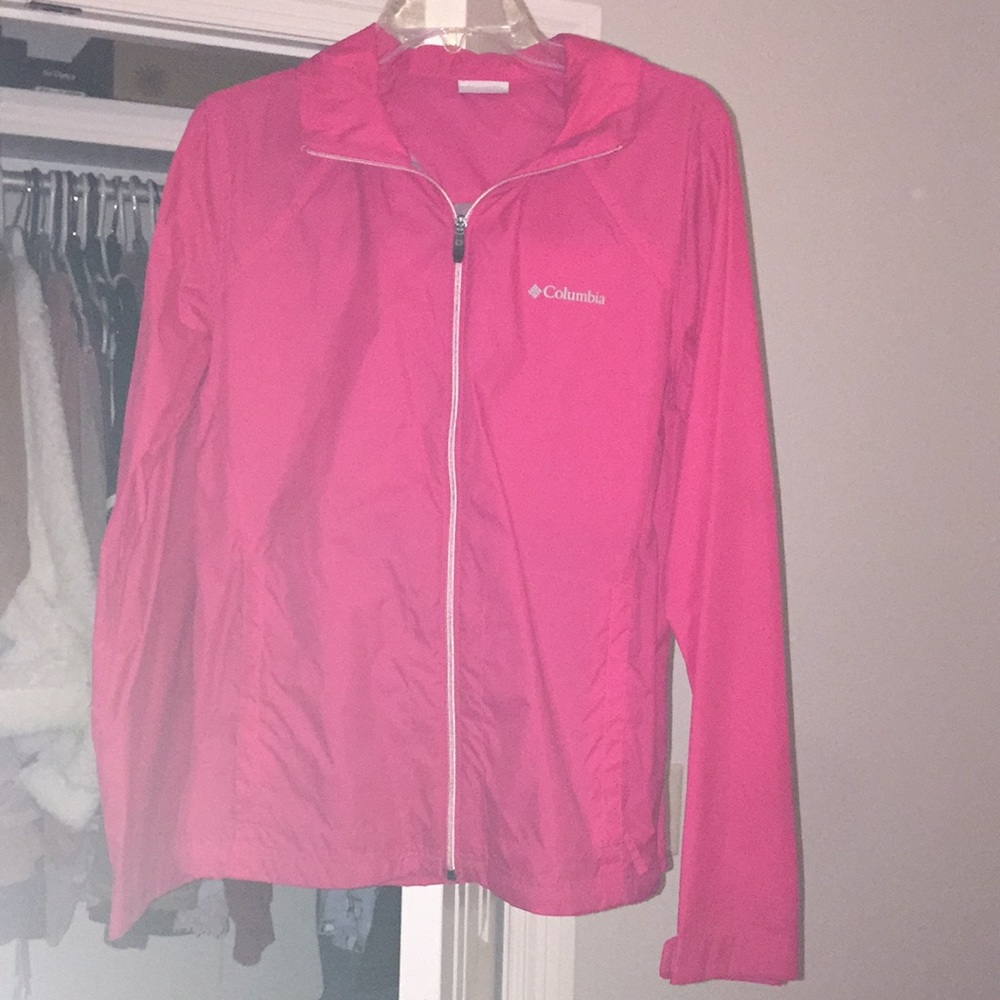Pink Columbia rain jacket